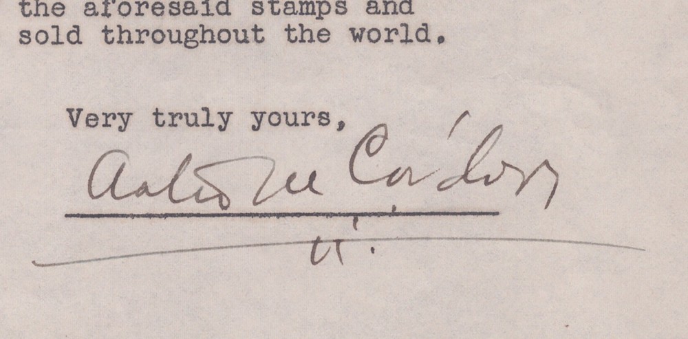 ARTURO DE CORDOVA - DOCUMENT DOUBLE SIGNED 07/02/1946