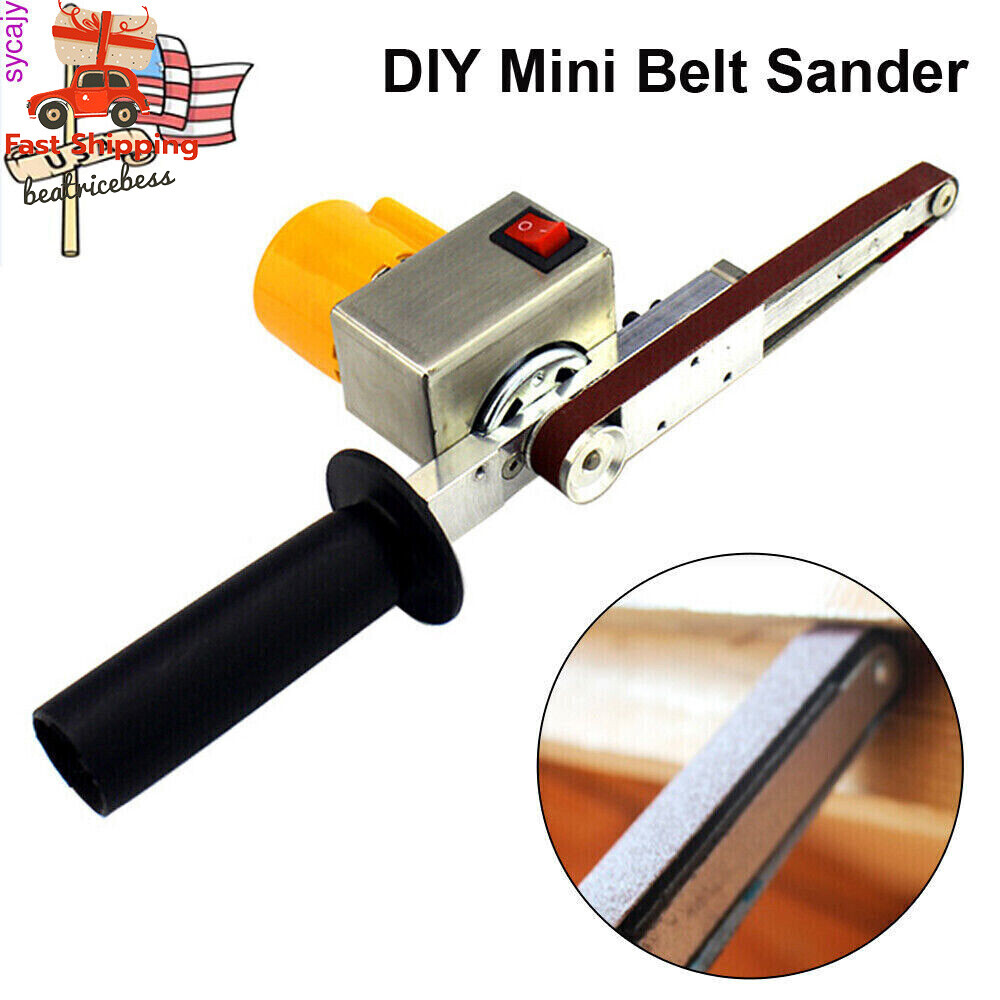Hand-held Electric Belt Sander Mini Grinder Small Machine With 10* Sanding Belts