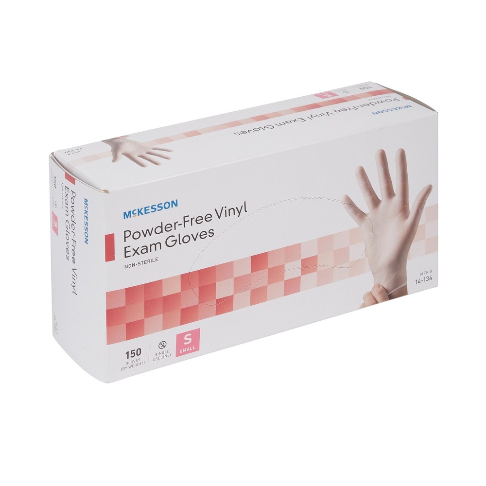 SMALL McKesson Vinyl Exam Glove Standard Cuff Length