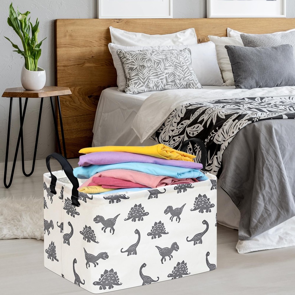 HUAYEE Rectangle Dinosaur Pattern Gift Basket Storage Bin Laundry Hamper Stor...