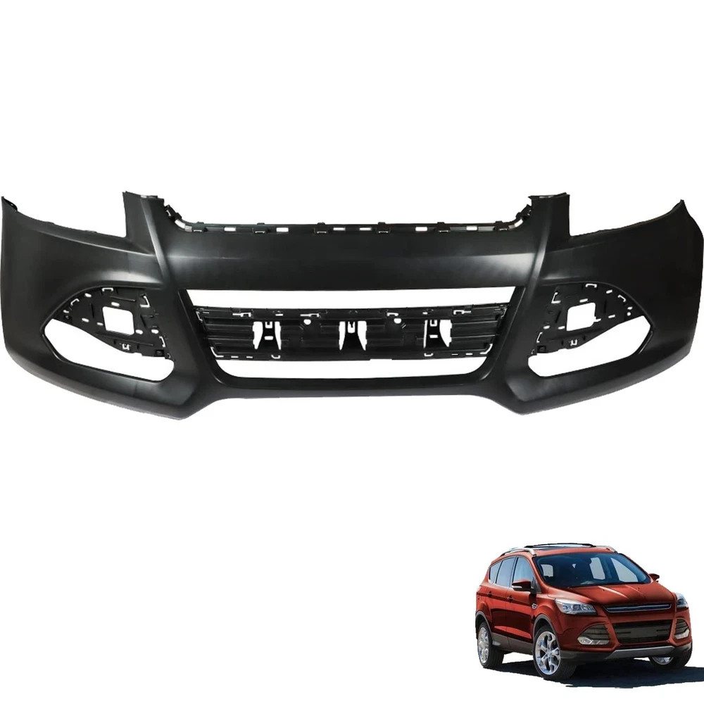 Front Bumper Cover Plastic Black Replacement for 2013-2016 Escape