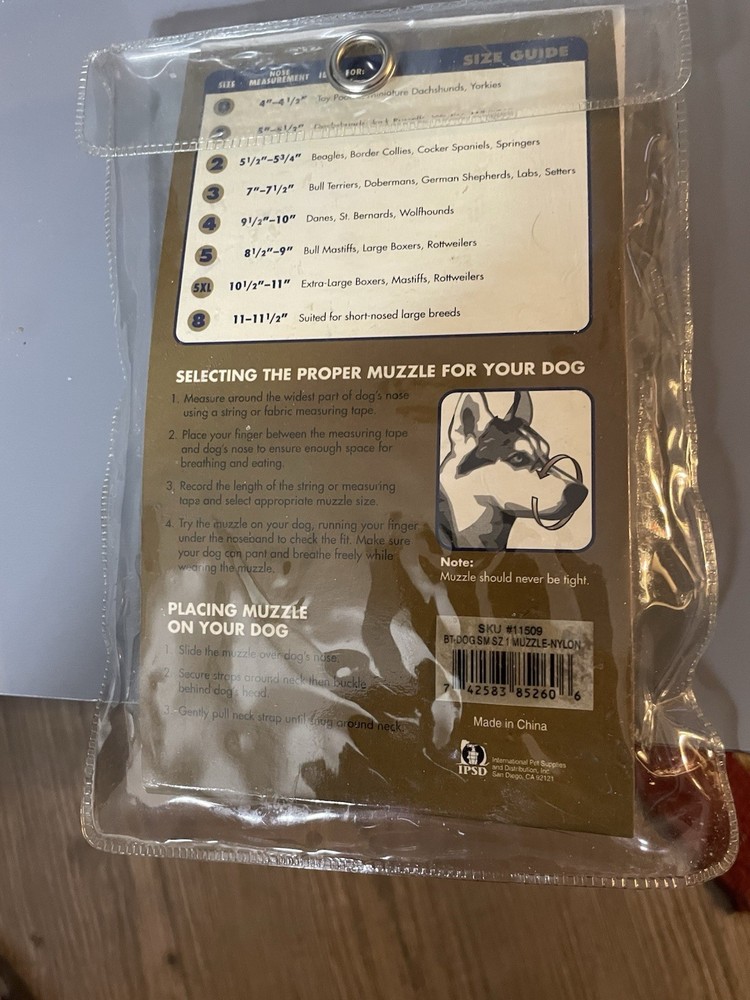 Dog Blake Training Basic Nylon Muzzle Size 1 New