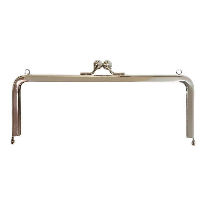 Bag Meister Insert Purse Frame Rectangular 18cm w/ Rings, Nickel