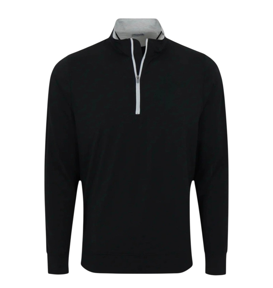 New Collars & Co Mens DriRelease Performance Black 1/4 Zip Pullover NWT