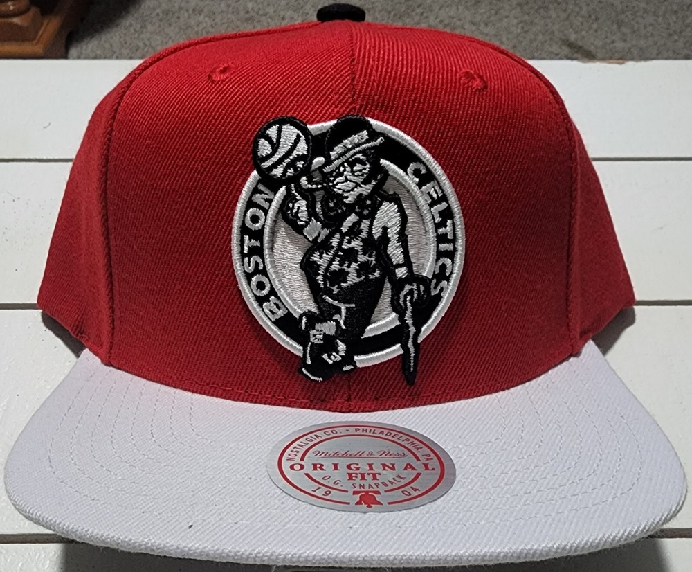 Boston Celtics Mitchell & Ness Cardinal Red 2 Tone Adjustable Snapback Hat