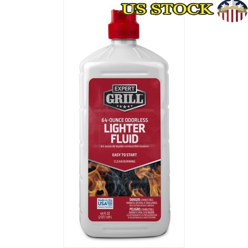 Charcoal Lighter Fluid Quick Lighting Odorless Easy Pour 64oz Grilling Starter