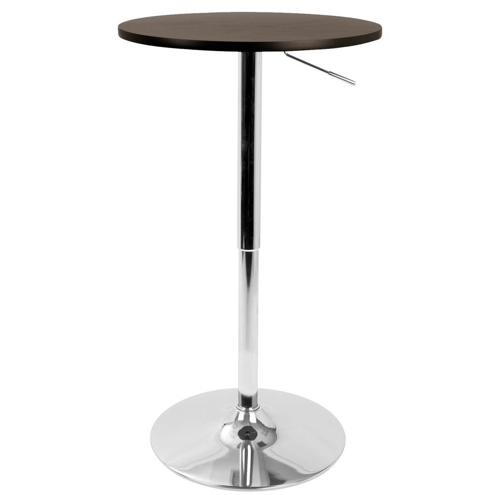 Adjustable Contemporary Bar Table in Brown by