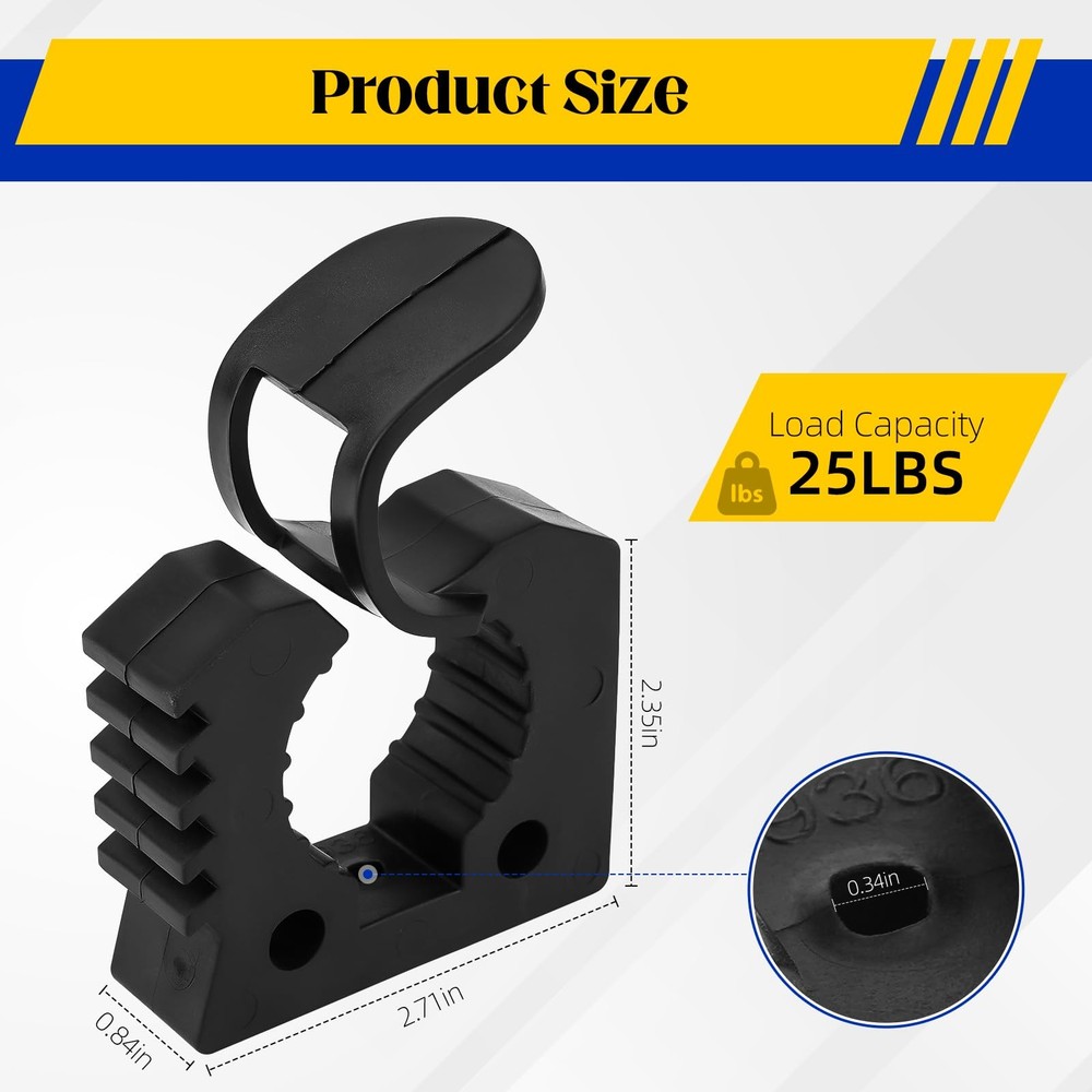 Rubber Clamp (2 Pack) Adjustable Non-Slip Quick Release Mount, Fits 1" - 2-1/...