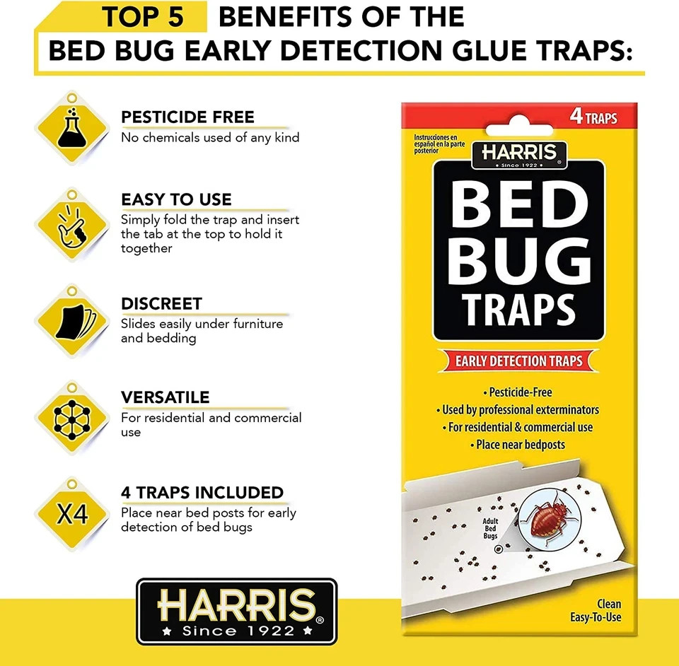 Bed Bug Early Detection Glue Traps (4/Pack)