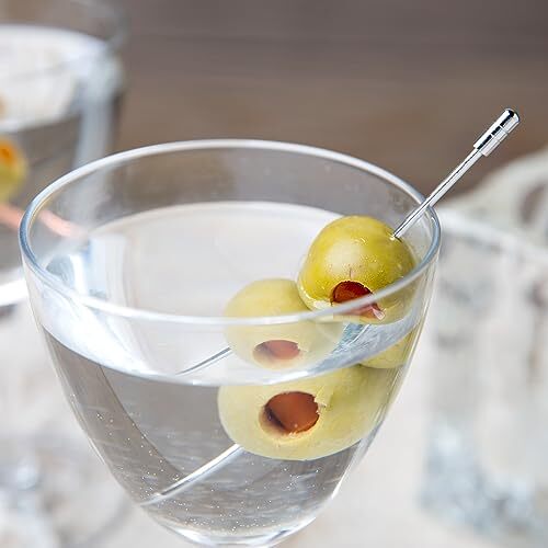 Grooved Top Cocktail Picks Stainless Steel