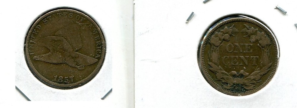 1857 FLYING EAGLE  PENNY  XF 5665J