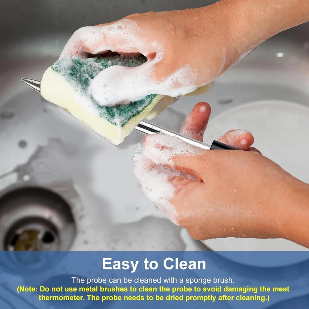 Wireless Meat Thermometer Bluetooth with Ceramic Probe: Waterproof Digital Oven