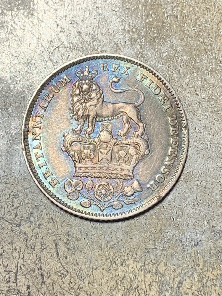 1826 6 Pence Silver Coin .925