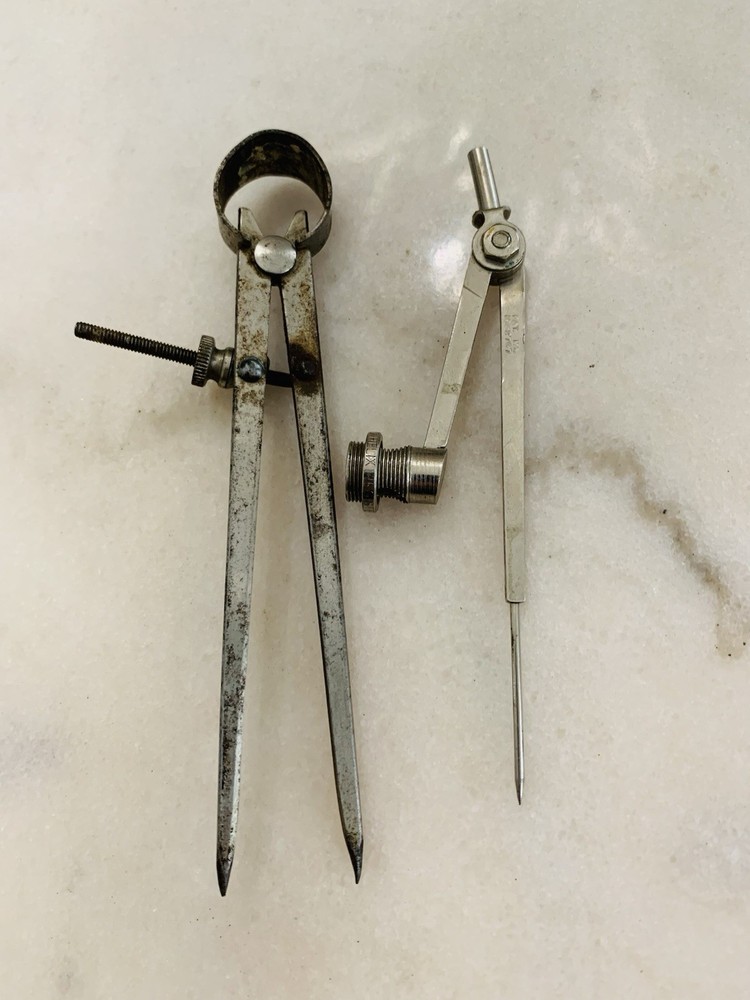 Drafting Compass And Geometry Rounder Vintage Used