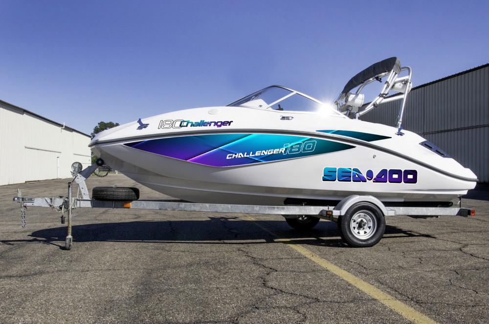 CHALLENGER 180 Sticker SEADOO Full Graphic Replacement Kit 2005 2010 Lightning