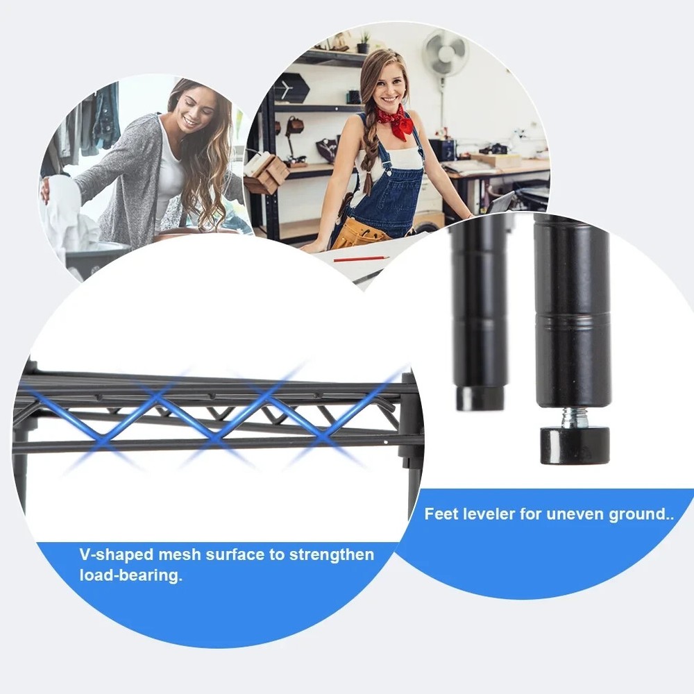 BestOffice 4 Shelf Wire Shelving Unit Garage