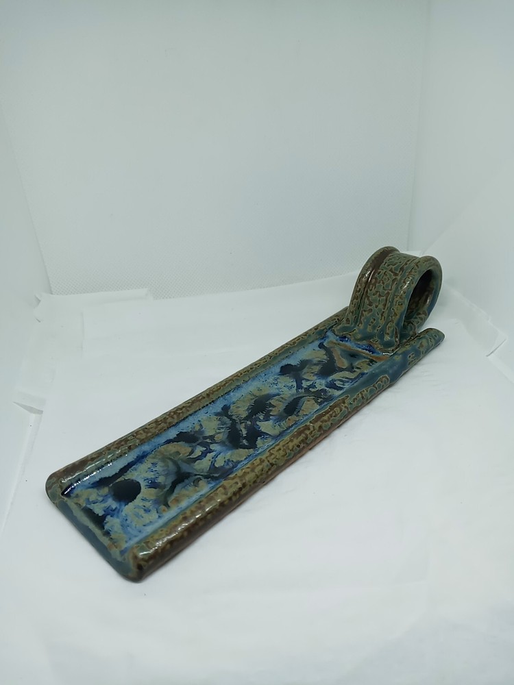 Vtg. Glazed Ceramic Incense Holder . Signed Ray