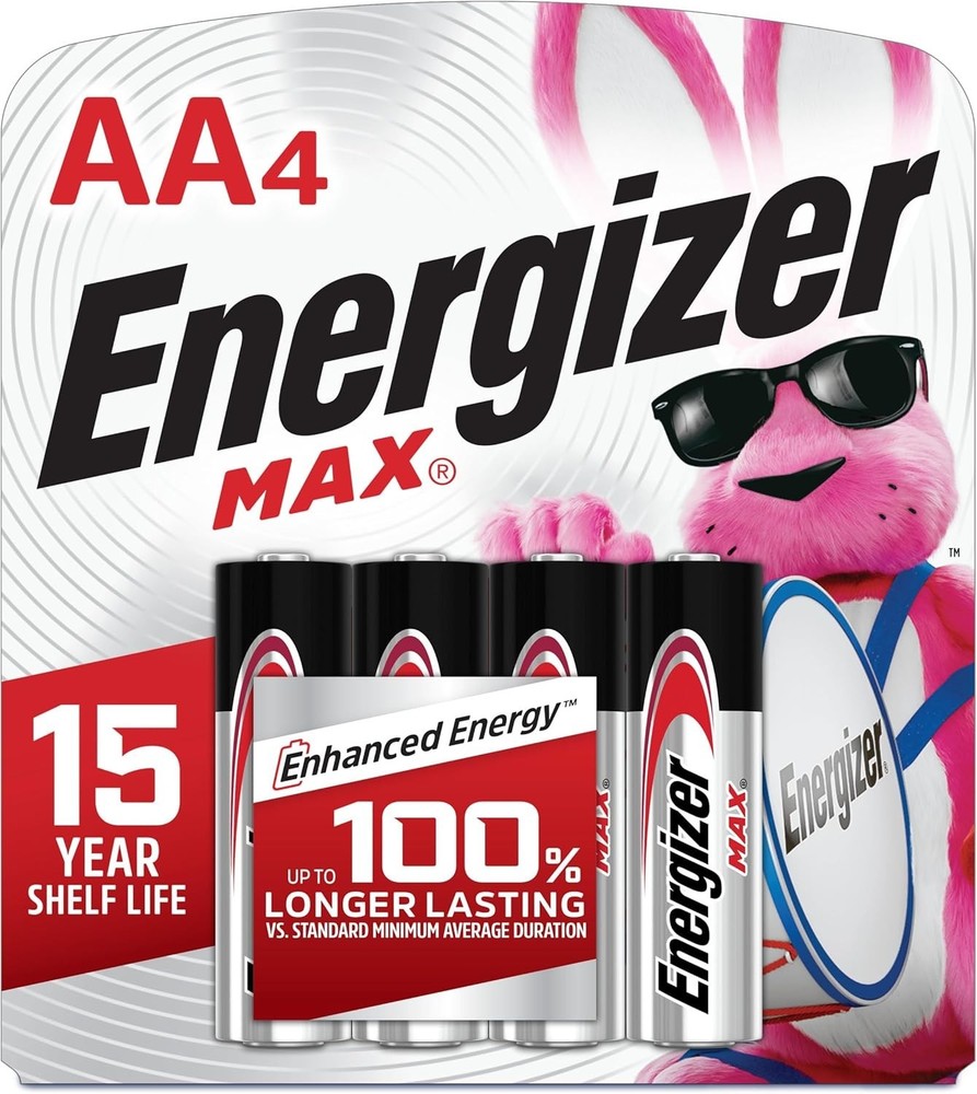 Energizer AA Batteries, MAX Double AA Battery Alkaline, 4 Count