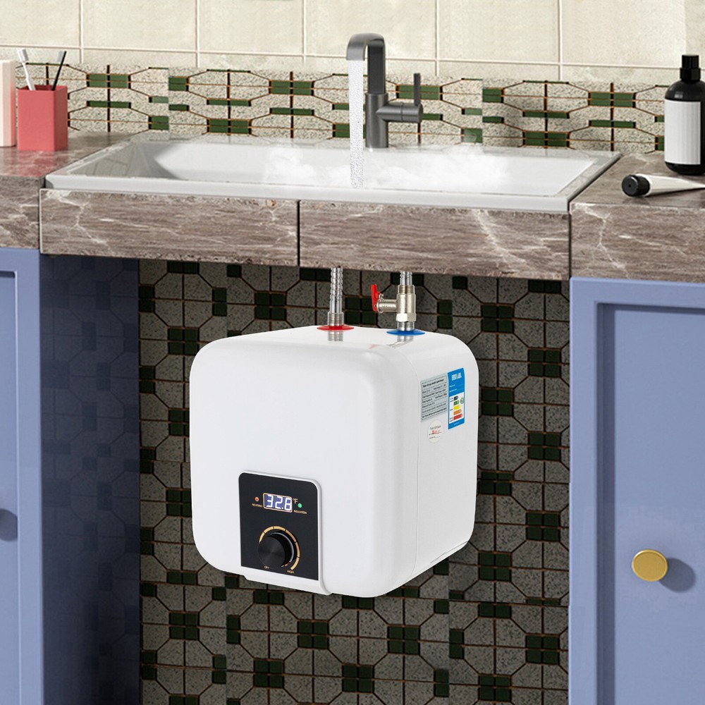 8L/2.11 Gallon Water Heater Wall Mounted Square Electric Water Heater 1500W