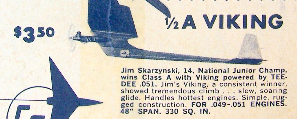 Goldberg's VIKING HI-THRUST PLAN + BUILDING ARTICLE for 1/2A FF Model Airplane