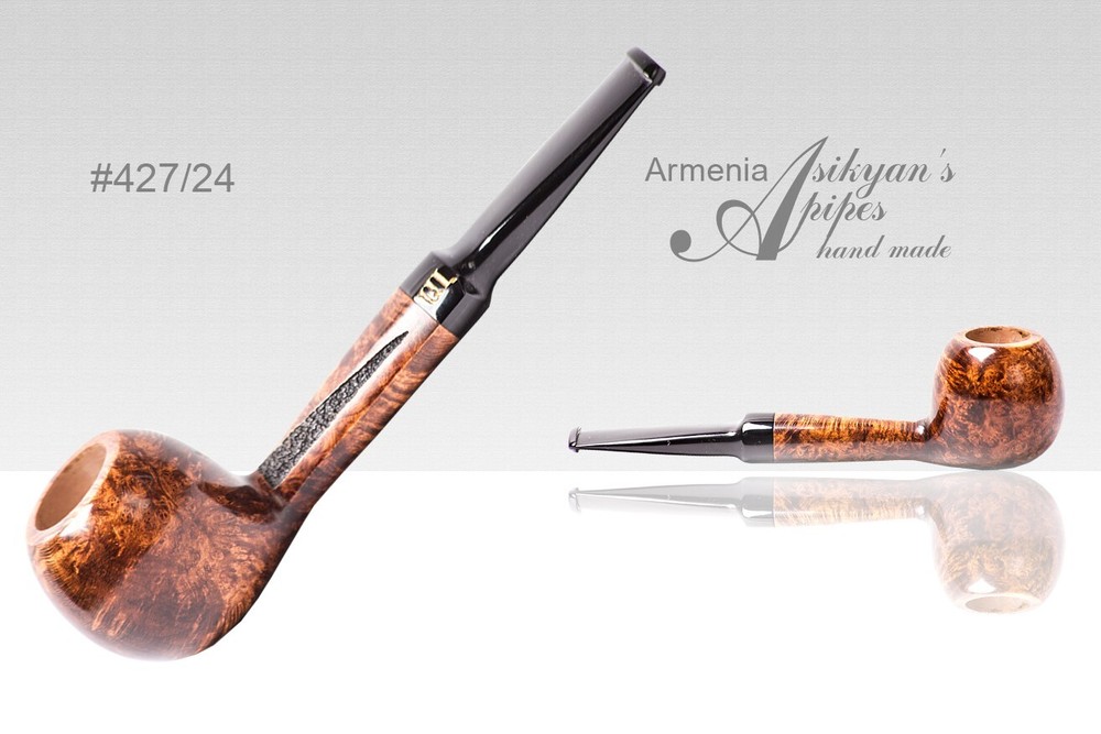 Asikyan Pipe #427/24 Apple Smooth Partially Rusticated  Hand Made