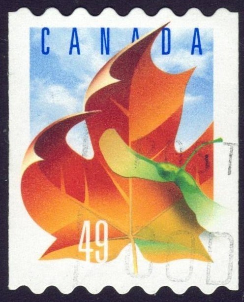 Canada sc#2008 Maple Leaf, Unit from Coil, Used