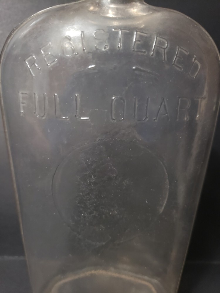Antique Registered Full Quart Bottle Flask