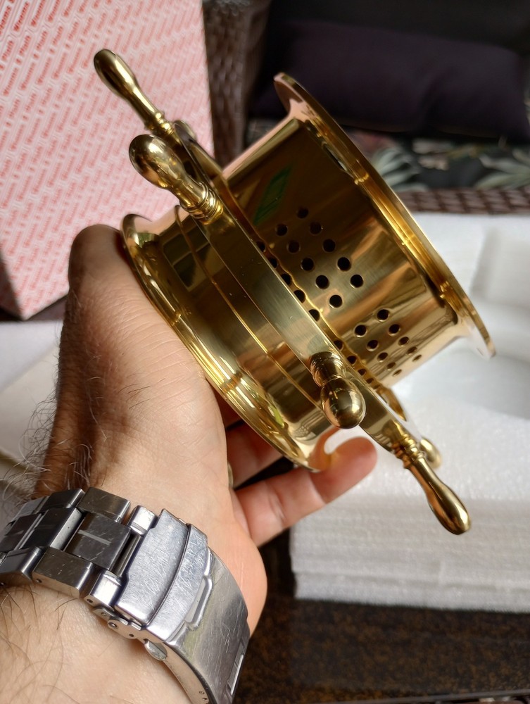 Brass Ship Clock Weems & Plath Quartz Ship Clock. ~ Nautical Ship Wheel Clock