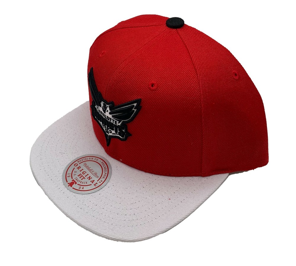 Mitchell & Ness Charlotte Hornets Cardinal Red 2 Tone Adjustable Snapback Hat
