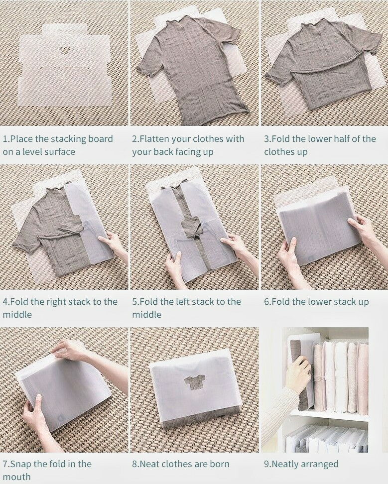 T-Shirt Organizer Clothes Fast Folder Folding Board Laundry Organizer