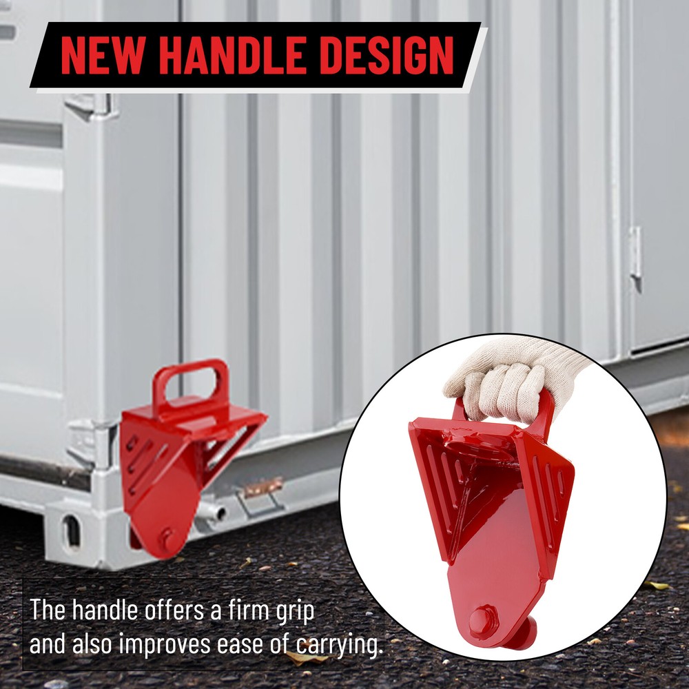 Shipping Container Jack Lug, with Handle, Red Jack Leveling Attachment 74000lbs