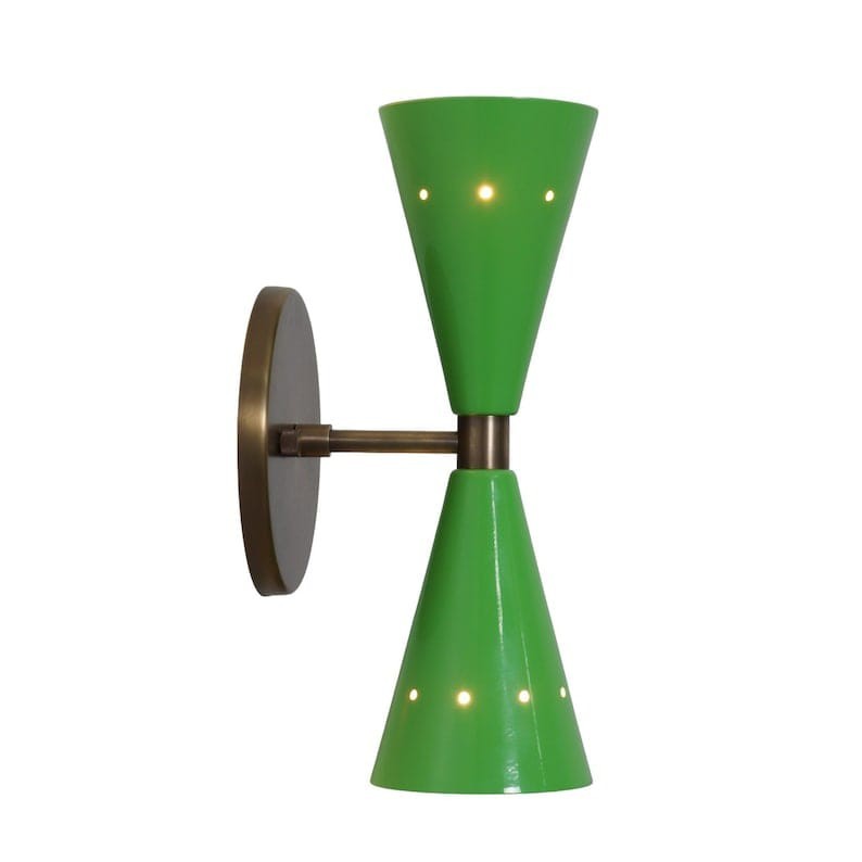 Modern Green Double Cone Wall Sconce Light Fixture