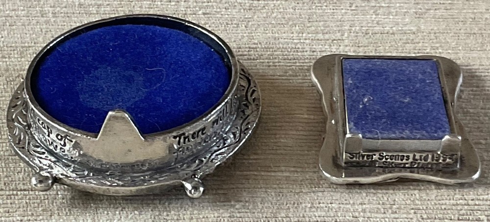 Beautiful Silver Scenes small working clock and miniature photo frame