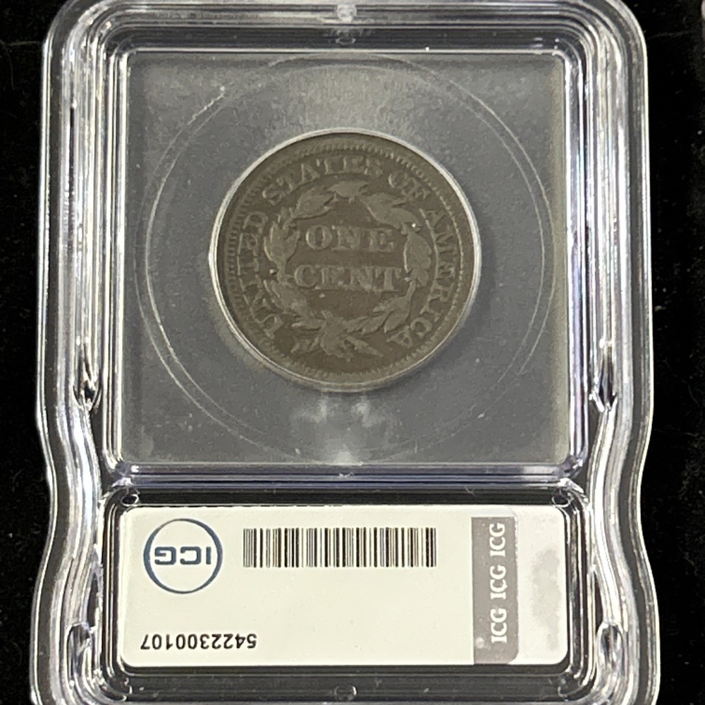 1847 Large Cent 1c ICG Genuine