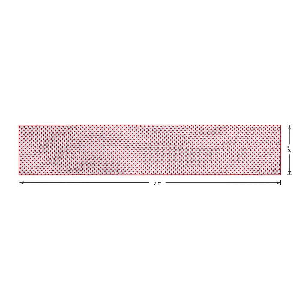 Reversible Hearts Table Runner Cotton