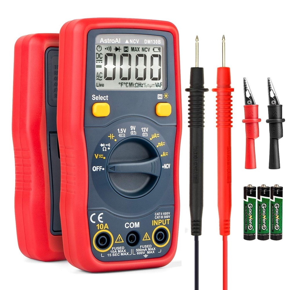 AstroAI Digital Multimeter Volt Meter 4000 Count and 6000 Bundle Red