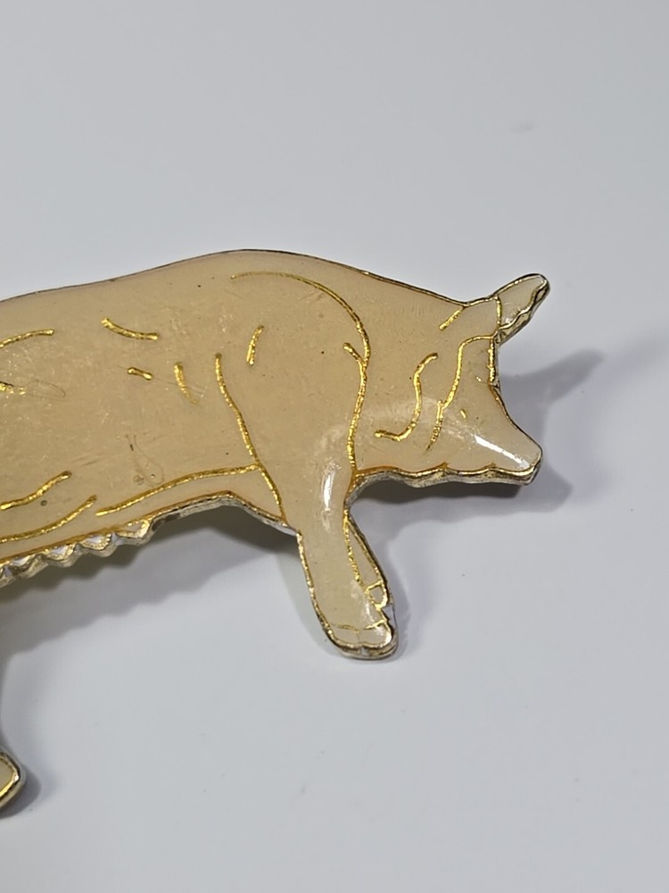 White Pig Lapel Pin Large Size