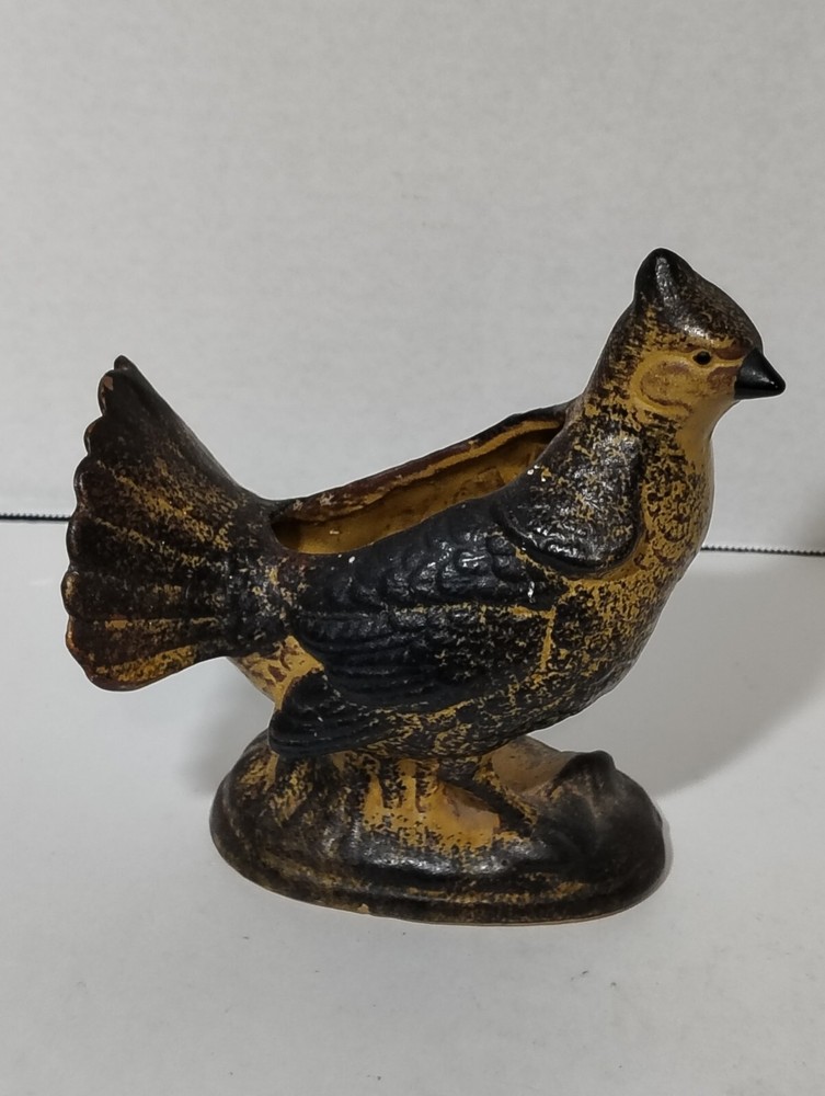 Ceramic Bird Planter Brown And Yellow