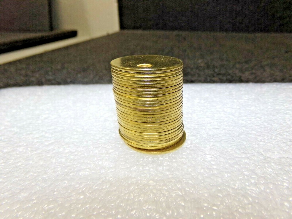 30 1" BRASS STAMPING TAGS WITH HOLE (DC)