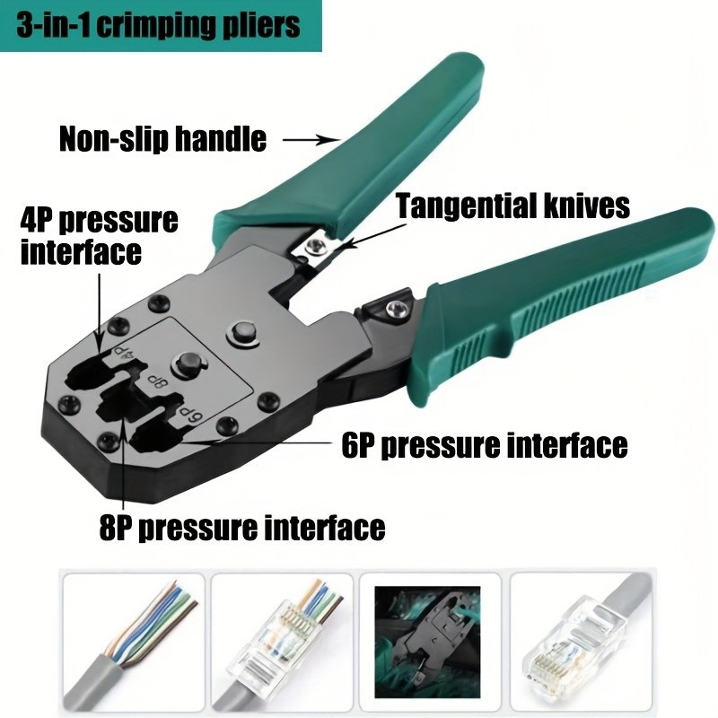 Network Tool Kit - RJ45 Crimper, Tester & Strippers for Ethernet Cable Work