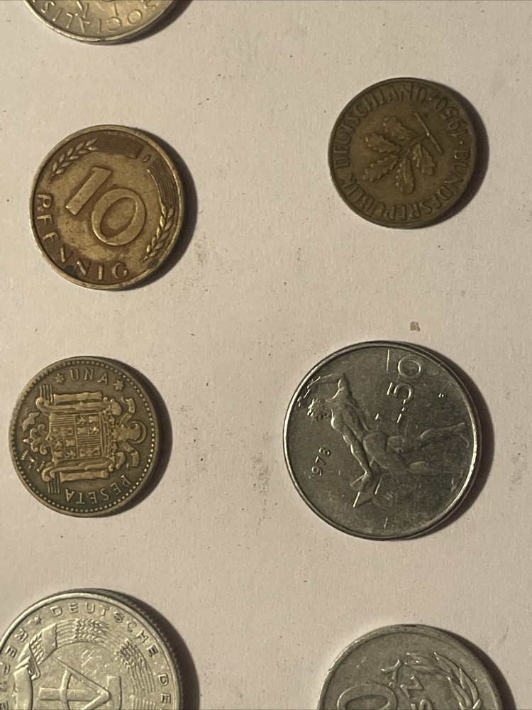 10 Europe 🪙 Different Coins Years Counties Denomination . 🇮🇹🇩🇪🇫🇷