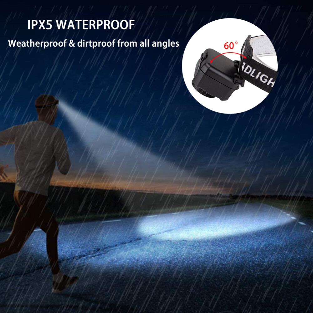 LED Headlamp Rechargeable Headlight Head Torch Induction Flashlight US