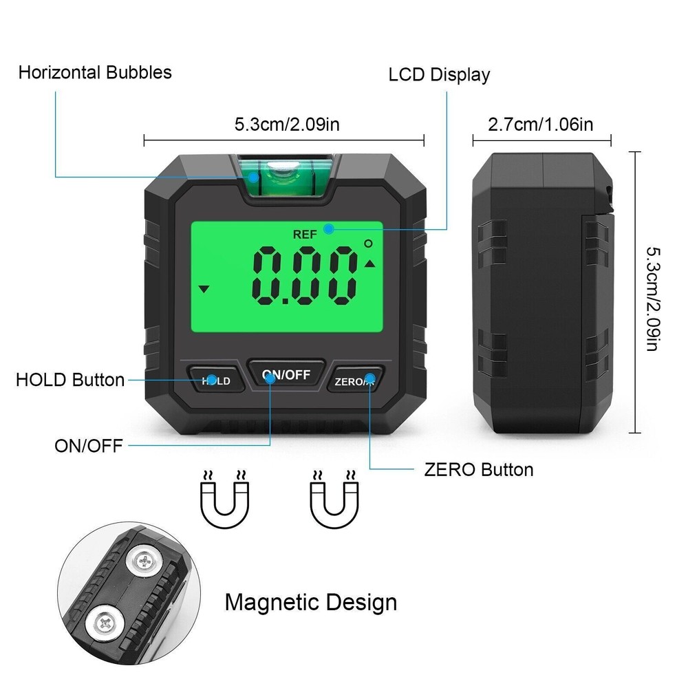 4*90° Red Magnetic Digital Level Box Angle Finder Protractor Goniometer USQrn8