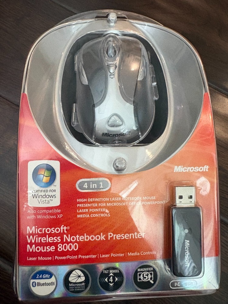 MICROSOFT WIRELESS NOTEBOOK PRESENTER MOUSE 8000 *NEW* IN BOX