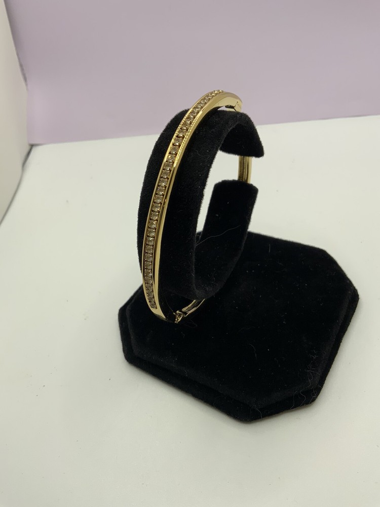 Avon 100th Anniversary Centennial Bracelet Gold Plated Bangle Hinged