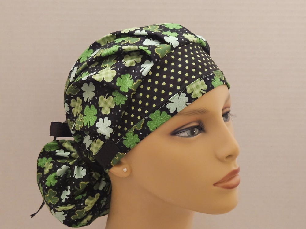 Bouffant/Ponytail Scrub Hat- St. Patrick's