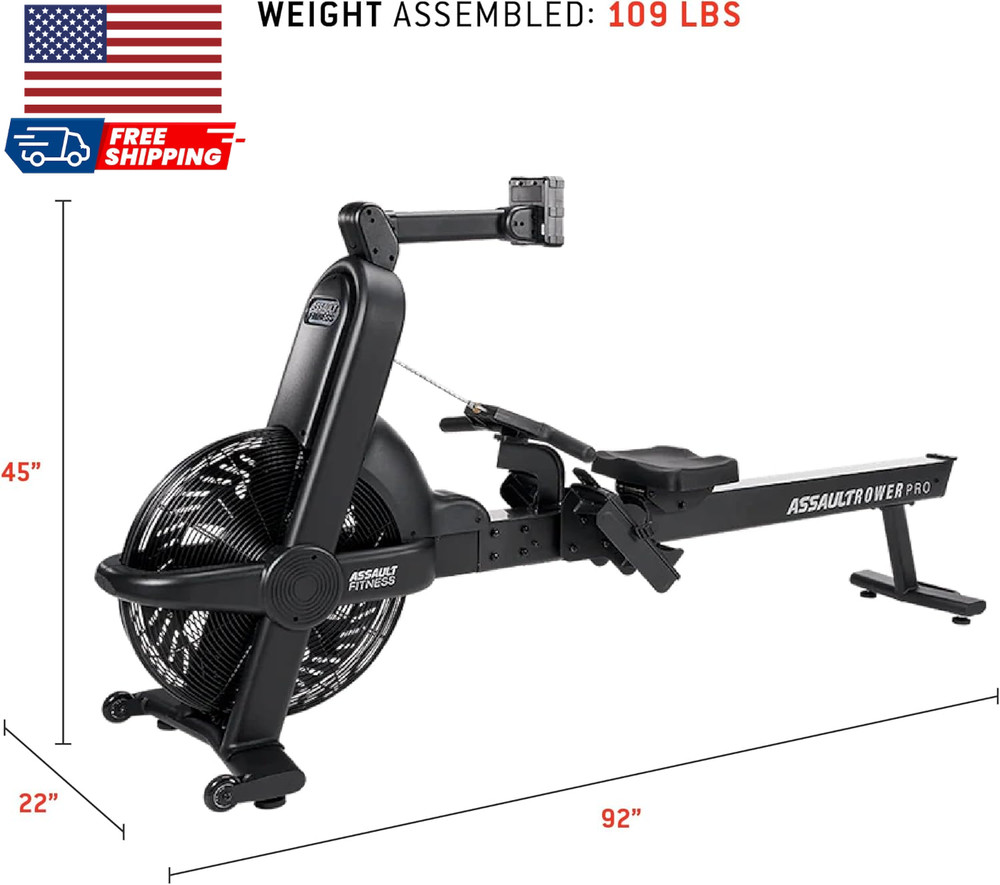 AssaultRower Pro Rower Workout Machine for HIIT Cardio and Endurance Training