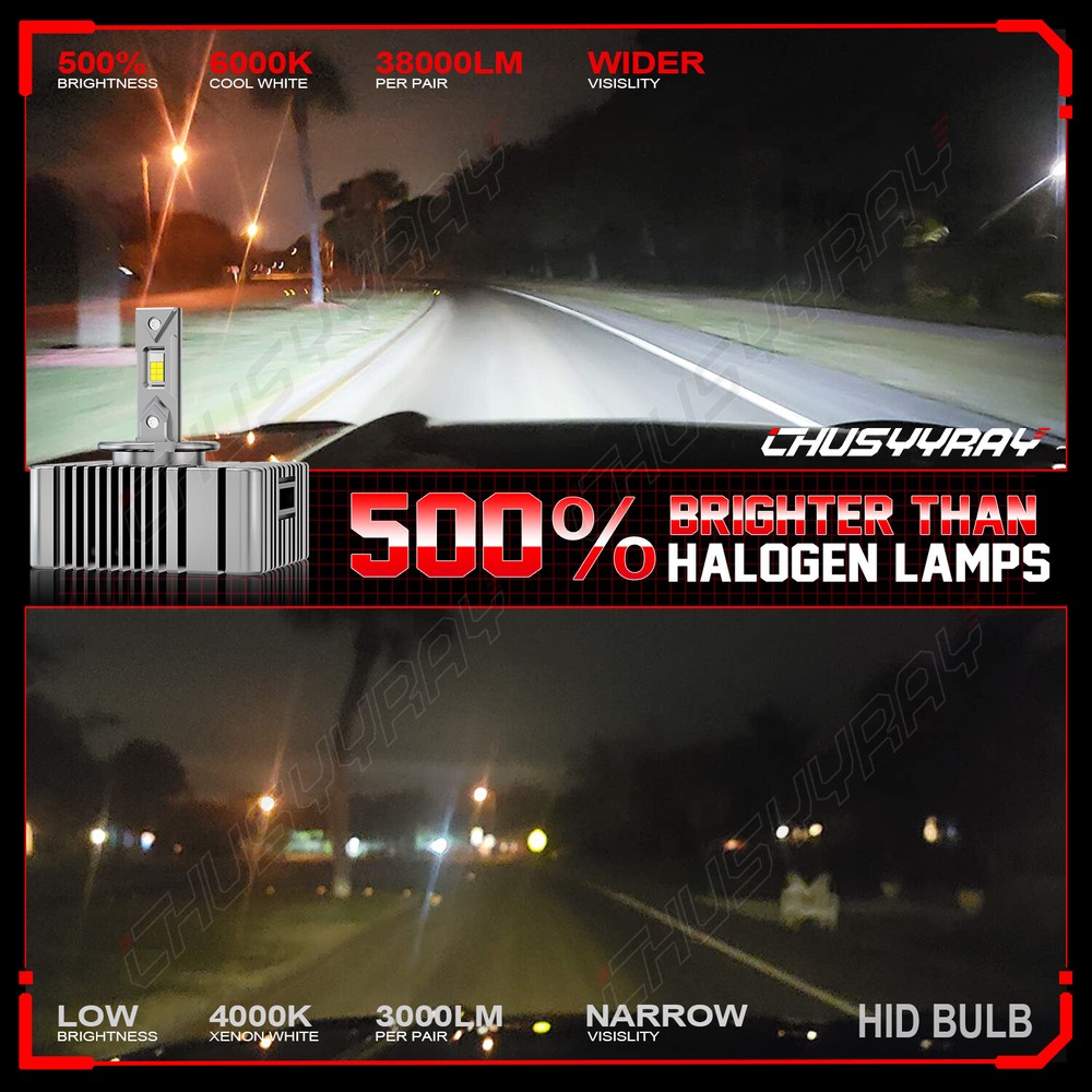 D5S LED Headlight Bulbs High-Low for Chevy Silverado 1500 2016-2018 Replace HID