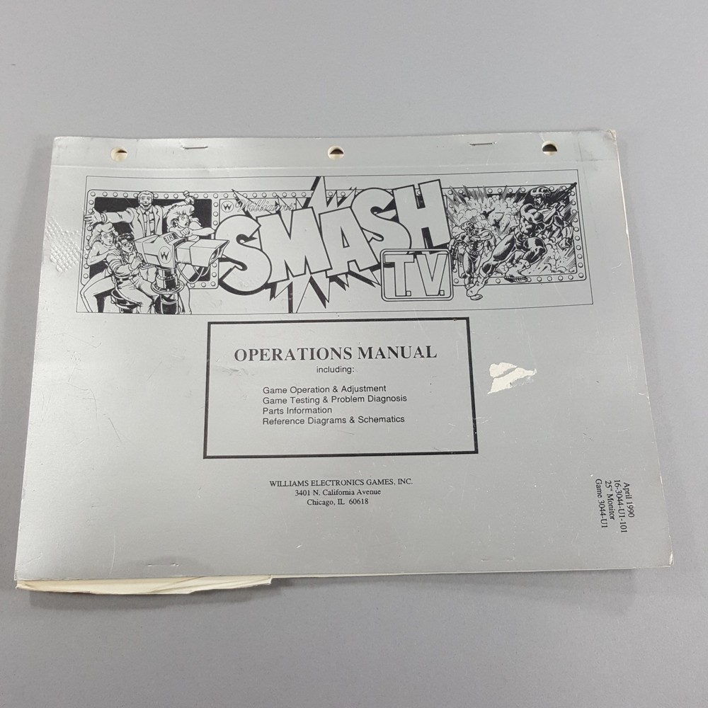 Original Smash TV Arcade Operations Manual
