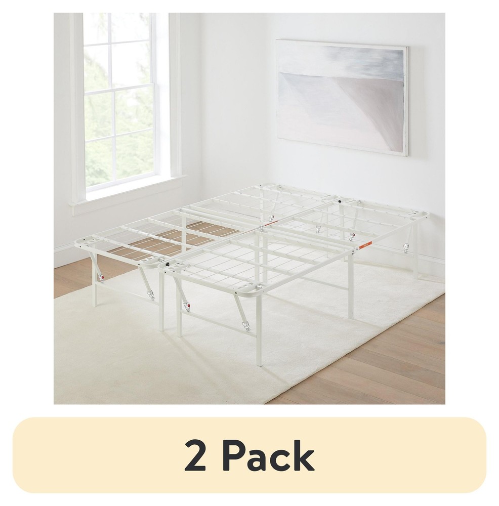 Bed Frame 4 Platform Mattress No Box Spring Needed Foldable Queen King Twin Full